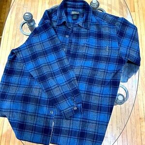 🧥Stylish Vintage ROOTS Men's Blue Plaid Jacket - Size L 🧥
